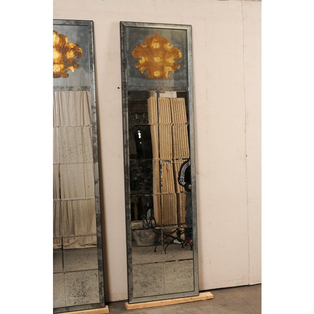 Eglomisé Shell Motif Paneled Mirrors - a Pair For Sale - Image 10 of 11