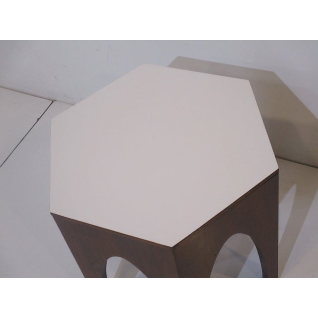 Mid 20th Century Harvey Probber Styled Mid Century Walnut Octagon Side Table For Sale - Image 5 of 9