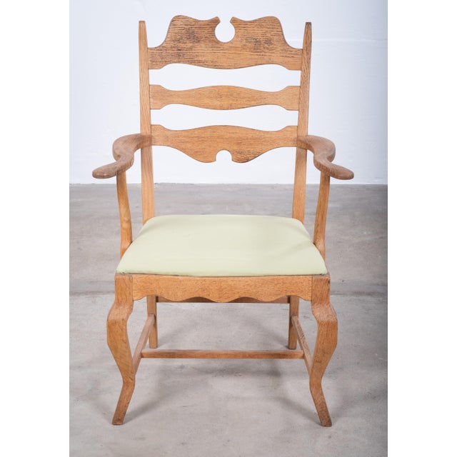 Mid-Century Modern Razorblade Armchair in Oak by Henning Kjærnulf, 1960s For Sale - Image 3 of 8