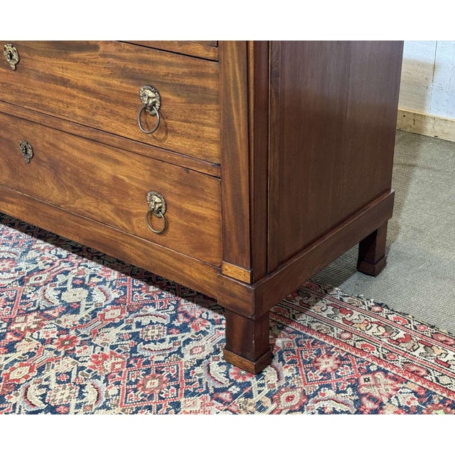 19th Century Empire Mahogany Chest of Drawers with a Marble Top For Sale - Image 4 of 18
