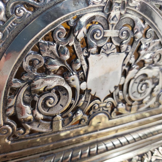 Antique German Neo-Renaissance cast brass letter rack, manufactured by the renowned J.C. Giessing foundry in Nuremberg...