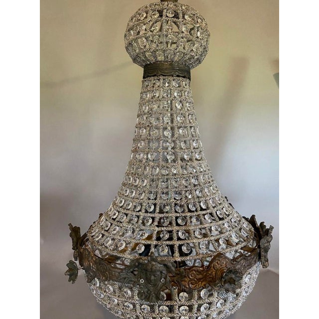 French 1970s French Louis XVI Rococo Charcoal Bronze Chandelier 1pc For Sale - Image 3 of 18