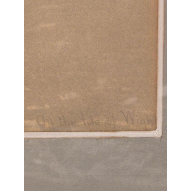 Edoardo De Martino, Off the Isle of Wight, Watercolor, 1863, Framed For Sale - Image 10 of 18