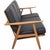Hans Wegner GE240 3-seater cigar sofa with a frame of solid oak and new foam cushions upholstered in black bizon leather....