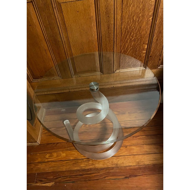 Transparent Late 20th Century Murano Glass Side Table in the Style of Ghibli for Roche Bobois For Sale - Image 8 of 8