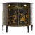 Mid Century French Chinoiserie Leather Top DemiLune Commode - Single Unit For Sale