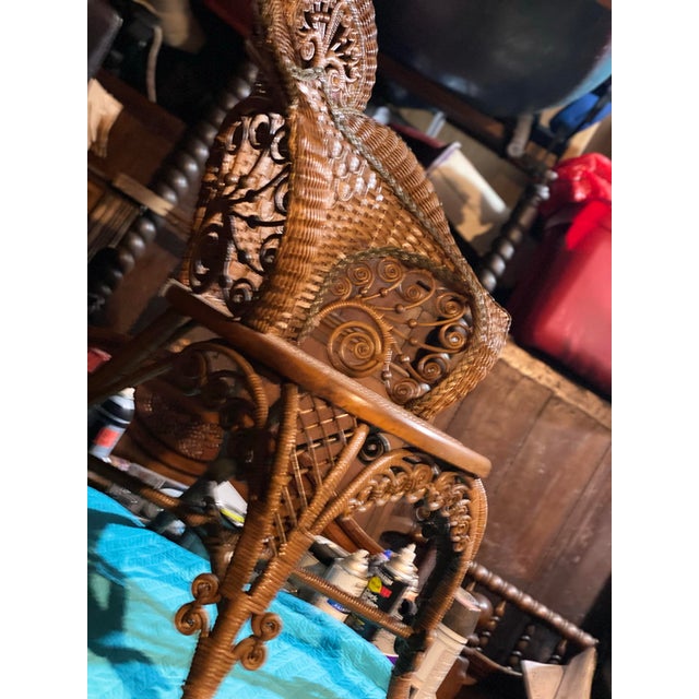 Exceptional Antique Heywood Brothers & Wakefield Fancy Wicker Armchair, Dating to Circa 1897–1915 (Pre-1921 Maker). For Sale - Image 11 of 11