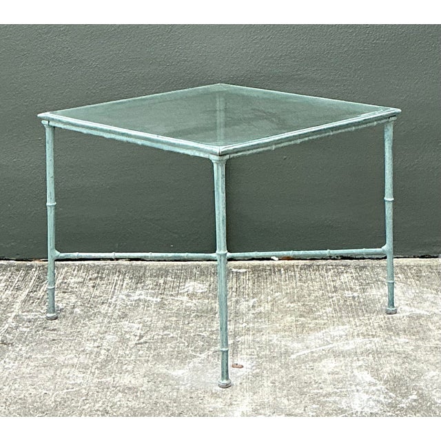 Vintage Cast Aluminum Outdoor Side Table After Brown Jordan For Sale - Image 11 of 12