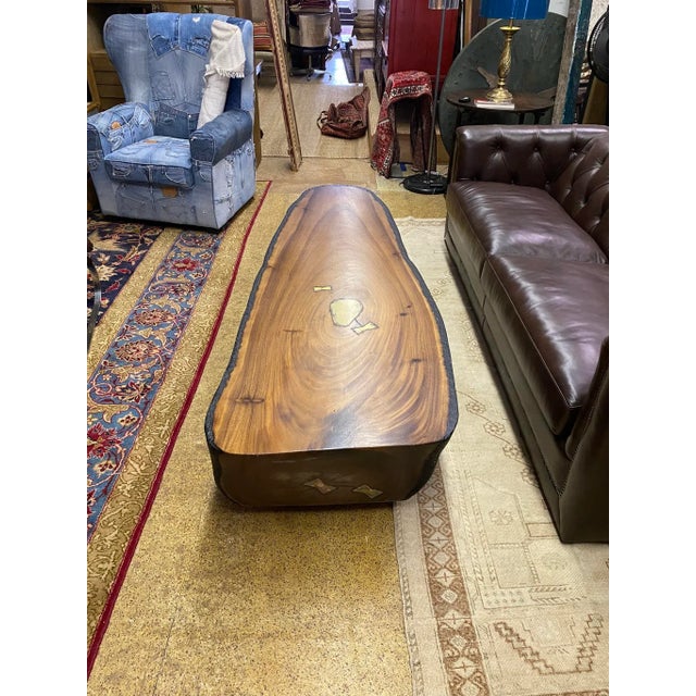 Organic & Natural Wood Long Coffee Table For Sale - Image 6 of 13