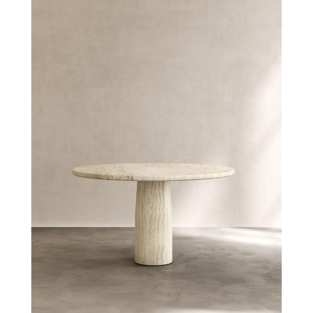 Not Yet Made - Made To Order Hand-Crafted Isola Dining Table II in Cappuccino Limestone by Paloma Editions For Sale - Image 5 of 12