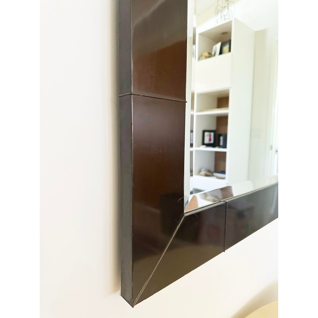 Karl Springer 1980s Large Karl Springer Rare Mirror For Sale - Image 4 of 5