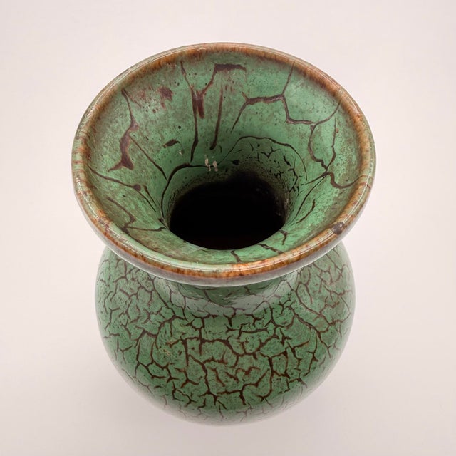 Magnificent Crackle Vase Design Work of Mid Century Art For Sale In Portland, ME - Image 6 of 11