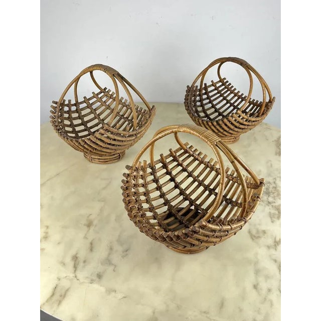 Bamboo Baskets, Italy, 1960s, Set of 3 For Sale - Image 13 of 13