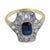 Contemporary Edwardian Style 1.40 Carat Sapphire Diamond 18k Yellow Gold Ring, Size 7 For Sale - Image 3 of 6