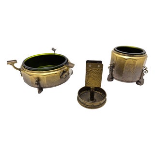 Vintage German Art Deco Smoking Set from WMF, 1920s, Set of 3 For Sale