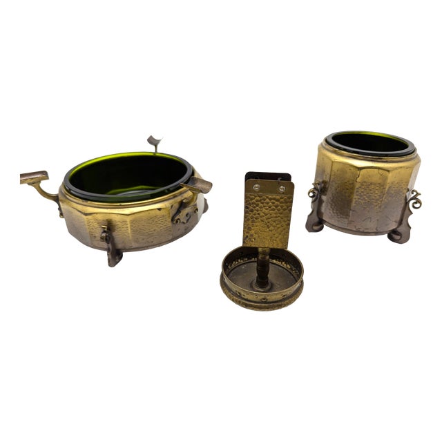 Vintage German Art Deco Smoking Set from WMF, 1920s, Set of 3 For Sale