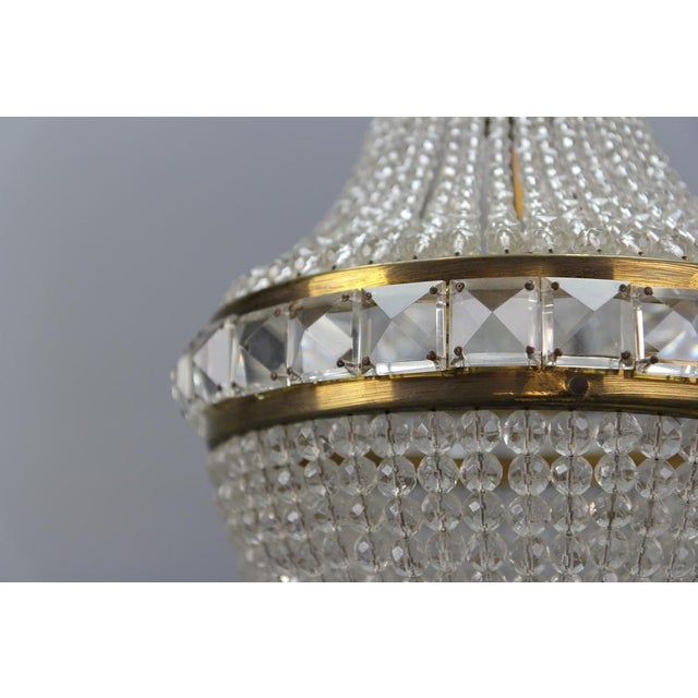 Gold Empire Czech Crystal Beaded Dome Chandelier, 1950s For Sale - Image 8 of 18