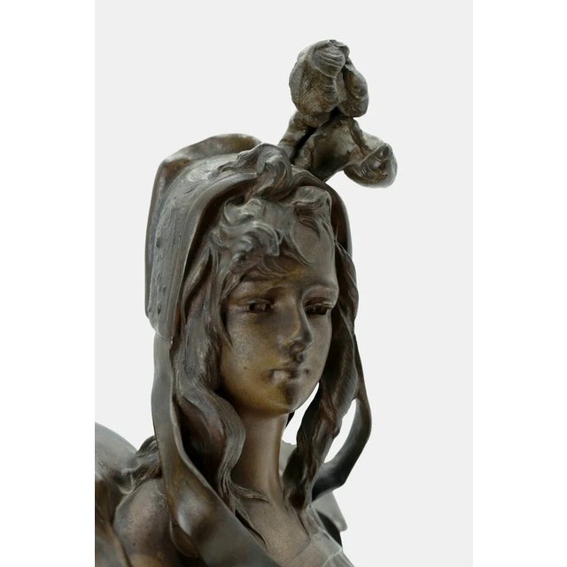 Bronze Bust of a Young Woman by Anton Nelson, 1890s For Sale - Image 11 of 13