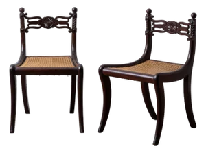 A Pair of Regency Mahogany Cane Chairs, c.1810