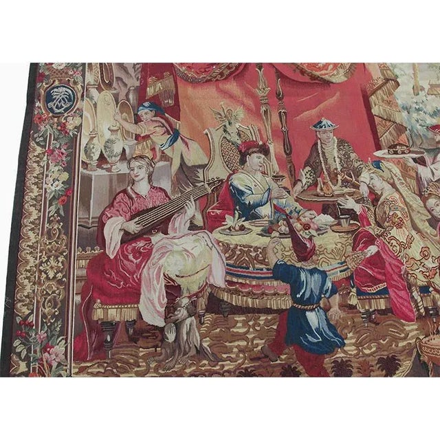 Textile 1990s French Tapestry Recreation “The Collation” For Sale - Image 7 of 10