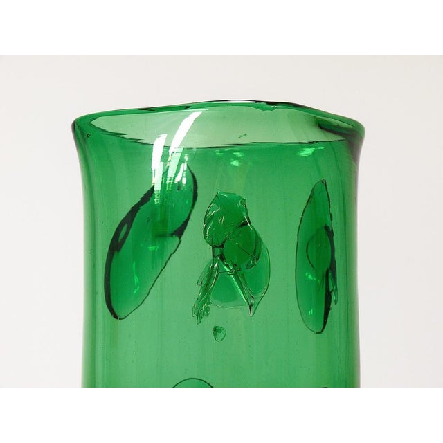 Large Empoli Green Glass Vase, Italy, 1960s For Sale - Image 9 of 18