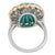 Art Deco Style 2.84 Carat Diamond Turquoise Emerald Platinum Cocktail Ring, Size 7 For Sale In Los Angeles - Image 6 of 6