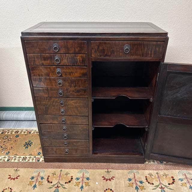Dark Burl Wood Collectors Cabinet, 19th Century Style For Sale - Image 10 of 12