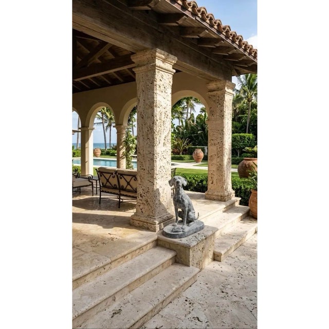 Vintage-Style Cast Iron Pointer Garden Sculpture Dog For Sale - Image 10 of 12