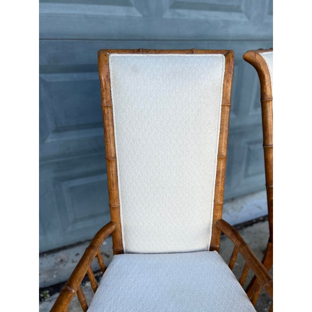 Pair of Boho Chic Highback Captains Dining Chairs Chairish