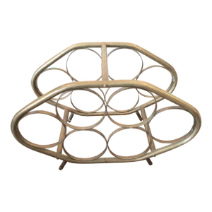 Mid Century Brass Wine Bottle Holder Rack
