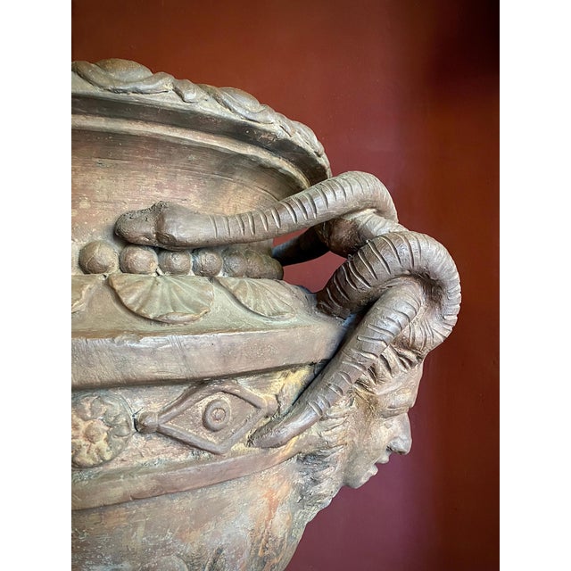 Large 17th Century Antique Terracotta Jardinière with Medusa Handle, Italy For Sale - Image 6 of 18