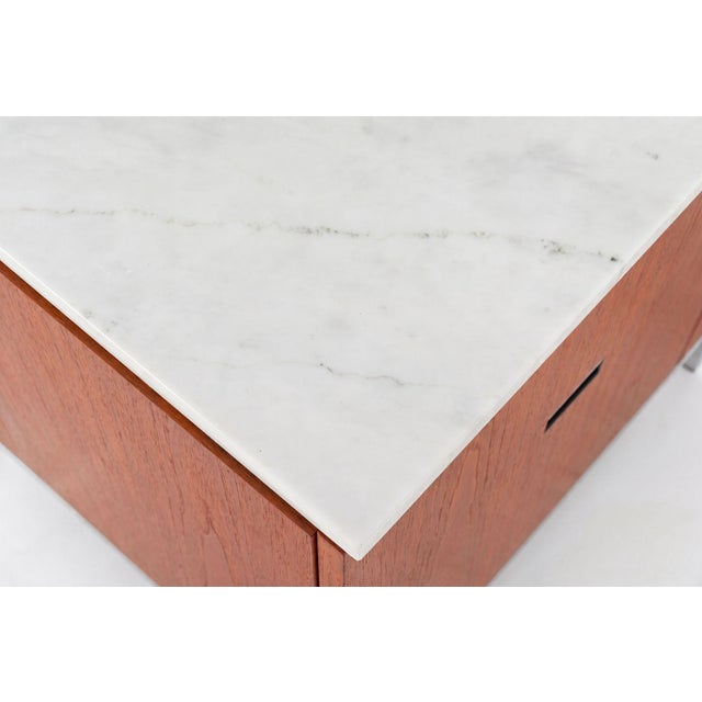 Florence Knoll Eight-Drawer Credenza Teakwood and Marble 1973 For Sale - Image 9 of 12