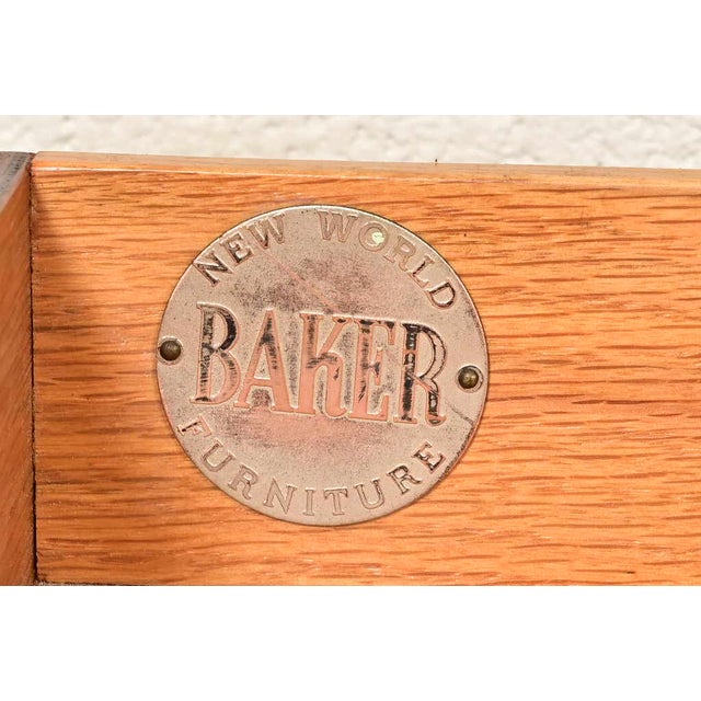 Michael Taylor for Baker Furniture Mid-Century Hollywood Regency Cherry Wood Nightstands or End Tables, Pair For Sale - Image 10 of 14