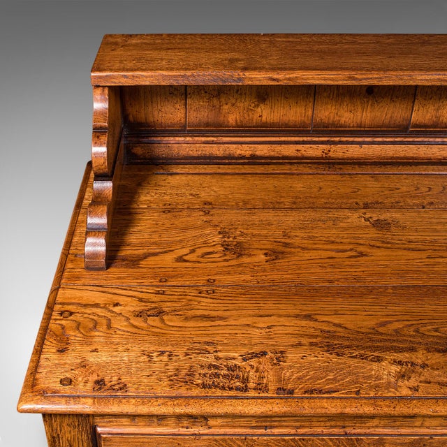 Brown Vintage Suffolk Dresser Base, English, Oak, Victorian Revival, Kitchen Sideboard For Sale - Image 8 of 12