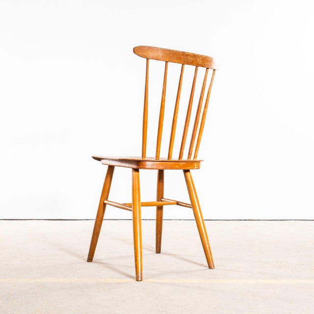 Vintage Stickback Blonde Dining Chairs, 1950s, Set of 6 For Sale - Image 4 of 12