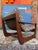 A striking statement piece from the 70s: This solid mahogany armchair combines the honest, architectural weight of...