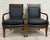 This is a stunning pair of vintage French Empire Charles X style Consulate Master armchairs with elements of Regency...
