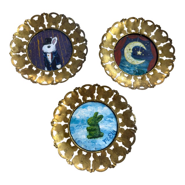 Surrealist Art Antique Butterfly Coasters Redesigned For Sale