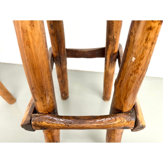 Brutalist Bar Stools, France, 1950s, Set of 2 For Sale - Image 17 of 18