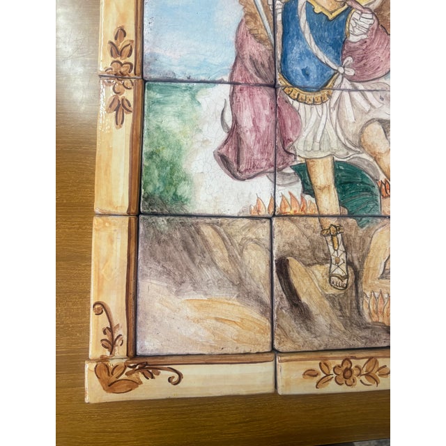 St. Michael the Archangel in Ceramic, 1950 For Sale - Image 4 of 6