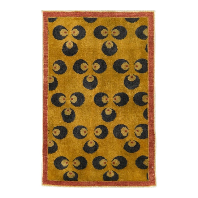 Galerie Shabab Collection Mid-20th Century Turkish Art Deco Throw Rug For Sale