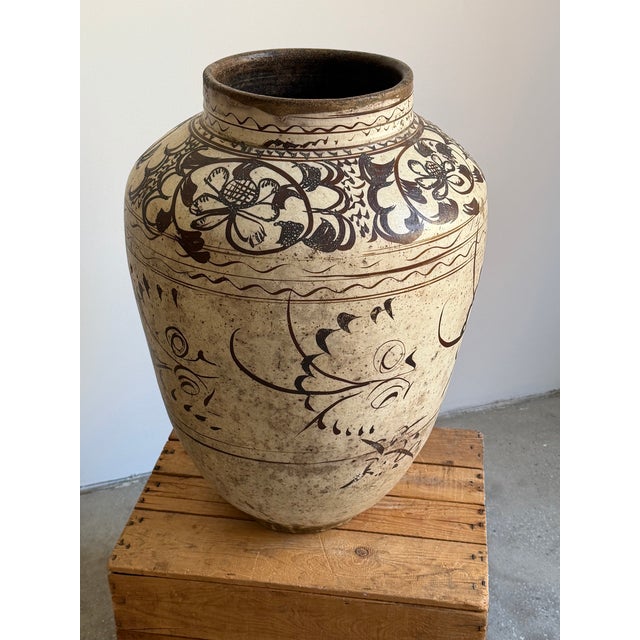 15th Century & Earlier Antique Chinese Cizhou Style Pottery Jar, Ming Dynasty Period For Sale - Image 5 of 12