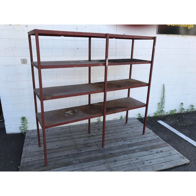 Large Industrial Style Metal Workshop Shelf, 1950s For Sale - Image 11 of 11