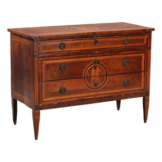 Neoclassical Chest of Drawers in Walnut For Sale