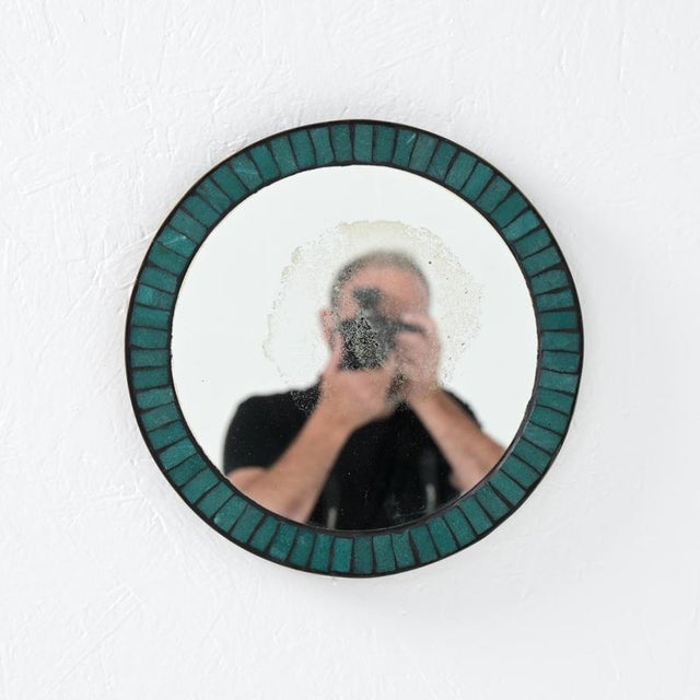 Vintage Ceramic Inlaid Mirror, 1960s For Sale - Image 9 of 18