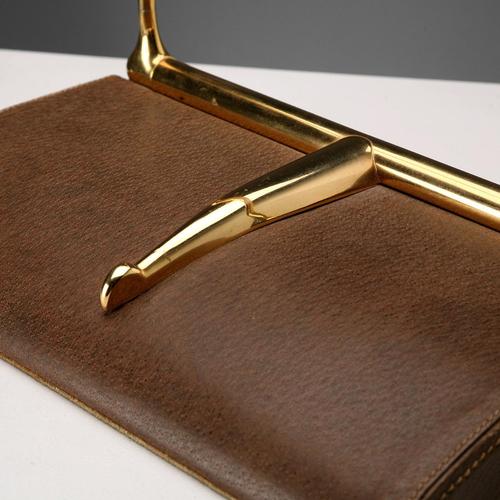 Vintage Bookends in Leather and Brass from Gucci, Italy, 1970s, Set of 2 For Sale - Image 9 of 14