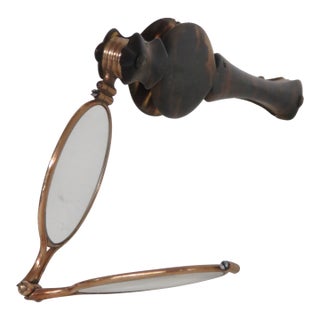 Late 1800s Faux Tortoise Lorgnette Folding Opera Glasses With Handle 4554b For Sale
