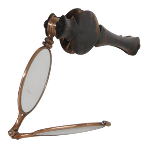 Late 1800s Faux Tortoise Lorgnette Folding Opera Glasses With Handle 4554b