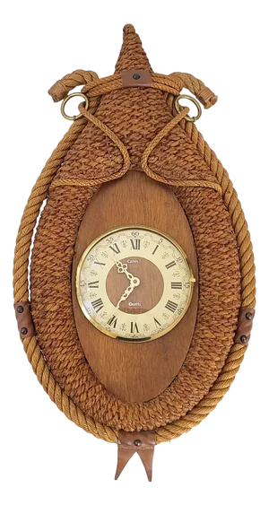 Vintage Carrez Wall Clock in Rope, 1970s