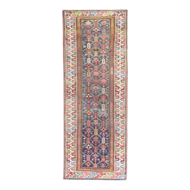 Early 20th Century Caucasian Gendje Runner - 3'5" x 9'9" For Sale